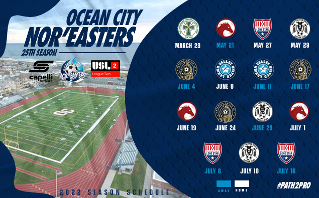 Nor'easters reveal 2022 USL League Two schedule for 25th season