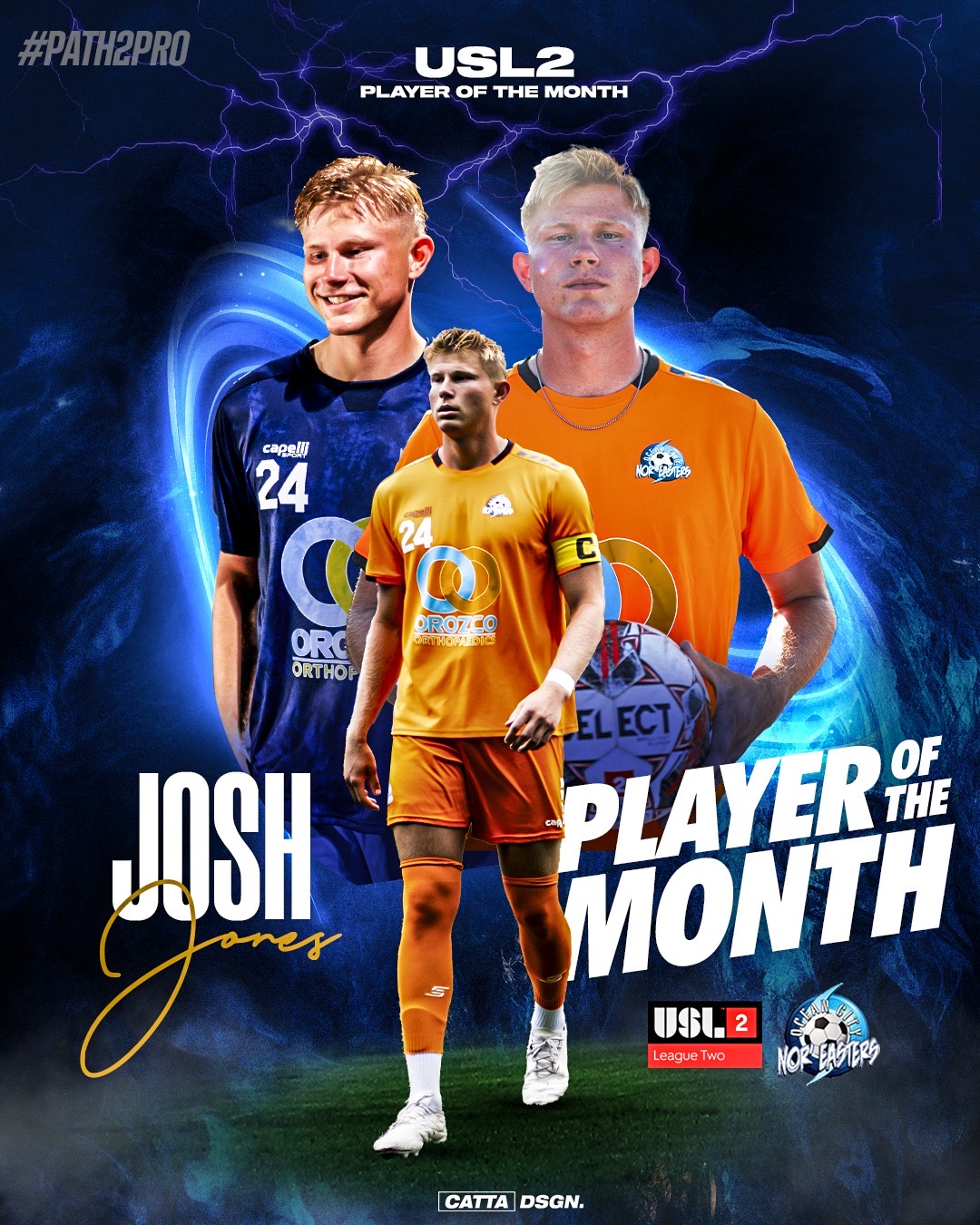 Josh Jones named as USL-2's Player of the Month for June